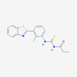molecular formula C18H17N3OS2 B251729 N-{[3-(1,3-benzothiazol-2-yl)-2-methylphenyl]carbamothioyl}propanamide 