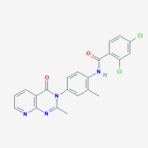 molecular formula C22H16Cl2N4O2 B2517291 2,4-dichloro-N-(2-methyl-4-(2-methyl-4-oxopyrido[2,3-d]pyrimidin-3(4H)-yl)phenyl)benzamide CAS No. 921522-20-5