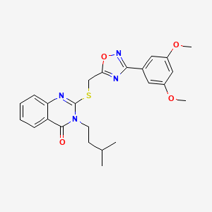 2-(((3-(3,5-dimethoxyphenyl)-1,2,4-oxadiazol-5-yl)methyl)thio)-3-isopentylquinazolin-4(3H)-one