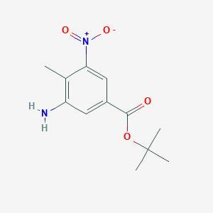 molecular formula C12H16N2O4 B2517302 Tert-butyl 3-amino-4-methyl-5-nitrobenzoate CAS No. 2248321-31-3