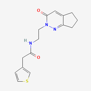 molecular formula C15H17N3O2S B2517309 N-(2-(3-oxo-3,5,6,7-tetrahydro-2H-cyclopenta[c]pyridazin-2-yl)ethyl)-2-(thiophen-3-yl)acetamide CAS No. 2097932-38-0