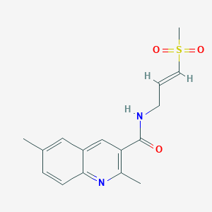 molecular formula C16H18N2O3S B2517310 2,6-Dimethyl-N-[(E)-3-methylsulfonylprop-2-enyl]quinoline-3-carboxamide CAS No. 2305573-98-0