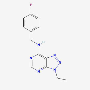 molecular formula C13H13FN6 B2517323 3-ethyl-N-(4-fluorobenzyl)-3H-[1,2,3]triazolo[4,5-d]pyrimidin-7-amine CAS No. 899730-32-6