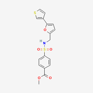 molecular formula C17H15NO5S2 B2517358 4-({[5-(チオフェン-3-イル)フラン-2-イル]メチル}スルファモイル)安息香酸メチル CAS No. 2034440-32-7