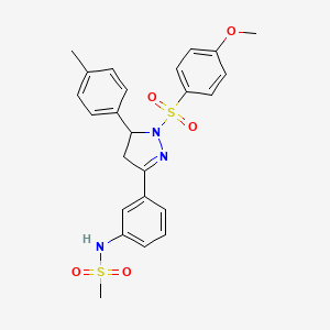 N-(3-(1-((4-methoxyphenyl)sulfonyl)-5-(p-tolyl)-4,5-dihydro-1H-pyrazol-3-yl)phenyl)methanesulfonamide