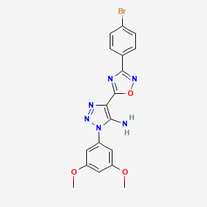 molecular formula C18H15BrN6O3 B2517367 4-(3-(4-bromophenyl)-1,2,4-oxadiazol-5-yl)-1-(3,5-dimethoxyphenyl)-1H-1,2,3-triazol-5-amine CAS No. 950416-11-2