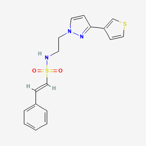 molecular formula C17H17N3O2S2 B2517371 (E)-2-phenyl-N-(2-(3-(thiophen-3-yl)-1H-pyrazol-1-yl)ethyl)ethenesulfonamide CAS No. 2035004-46-5