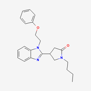 molecular formula C23H27N3O2 B2517372 1-丁基-4-[1-(2-苯氧乙基)-1H-苯并咪唑-2-基]吡咯烷-2-酮 CAS No. 912896-34-5
