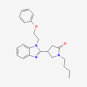 molecular formula C23H27N3O2 B2517372 1-butil-4-[1-(2-fenoxietil)-1H-bencimidazol-2-il]pirrolidin-2-ona CAS No. 912896-34-5