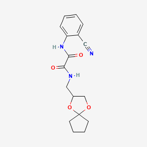 molecular formula C17H19N3O4 B2517384 N'-(2-Cyanophenyl)-N-({1,4-Dioxaspiro[4.4]nonan-2-yl}methyl)ethanediamid CAS No. 899982-34-4