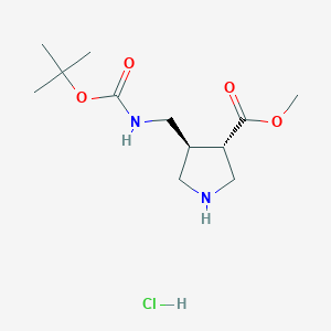Methyl (3S,4S)-4-[[(2-methylpropan-2-yl)oxycarbonylamino]methyl]pyrrolidine-3-carboxylate;hydrochloride
