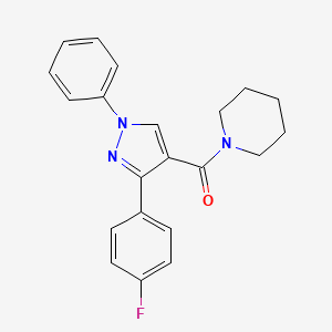 molecular formula C21H20FN3O B2517391 1-[3-(4-fluorophenyl)-1-phenyl-1H-pyrazole-4-carbonyl]piperidine CAS No. 380463-05-8