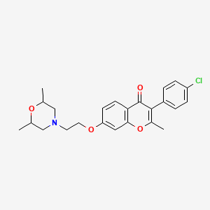 molecular formula C24H26ClNO4 B2517394 3-(4-氯苯基)-7-(2-(2,6-二甲基吗啉)乙氧基)-2-甲基-4H-色满-4-酮 CAS No. 903199-53-1