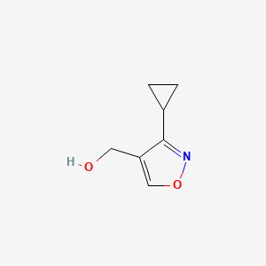 molecular formula C7H9NO2 B2517398 (3-Cyclopropyl-1,2-oxazol-4-yl)methanol CAS No. 2137687-77-3