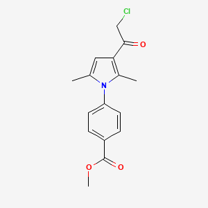 molecular formula C16H16ClNO3 B2517400 methyl 4-[3-(2-chloroacetyl)-2,5-dimethyl-1H-pyrrol-1-yl]benzoate CAS No. 314245-31-3