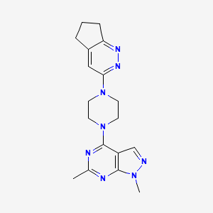 4-(4-(6,7-dihydro-5H-cyclopenta[c]pyridazin-3-yl)piperazin-1-yl)-1,6-dimethyl-1H-pyrazolo[3,4-d]pyrimidine