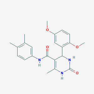 molecular formula C22H25N3O4 B2517416 4-(2,5-二甲氧基苯基)-N-(3,4-二甲基苯基)-6-甲基-2-氧代-3,4-二氢-1H-嘧啶-5-甲酰胺 CAS No. 406691-83-6