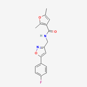 molecular formula C17H15FN2O3 B2517421 N-((5-(4-fluorophenyl)isoxazol-3-yl)methyl)-2,5-dimethylfuran-3-carboxamide CAS No. 1210931-24-0