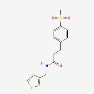 molecular formula C15H17NO3S2 B2517424 3-(4-(甲基磺酰)苯基)-N-(噻吩-3-基甲基)丙酰胺 CAS No. 2034349-17-0