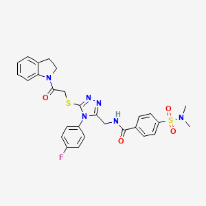 N-[[5-[2-(2,3-dihydroindol-1-yl)-2-oxoethyl]sulfanyl-4-(4-fluorophenyl)-1,2,4-triazol-3-yl]methyl]-4-(dimethylsulfamoyl)benzamide