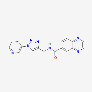 molecular formula C17H13N7O B2517427 N-((1-(pyridin-3-yl)-1H-1,2,3-triazol-4-yl)methyl)quinoxaline-6-carboxamide CAS No. 2034582-91-5