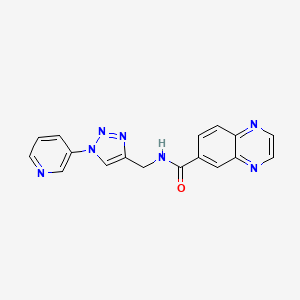 molecular formula C17H13N7O B2517427 N-((1-(piridin-3-il)-1H-1,2,3-triazol-4-il)metil)quinoxalina-6-carboxamida CAS No. 2034582-91-5