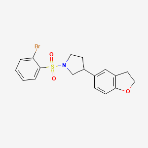 1-(2-Bromobenzenesulfonyl)-3-(2,3-dihydro-1-benzofuran-5-yl)pyrrolidine