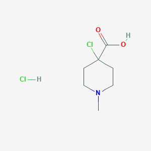 molecular formula C7H13Cl2NO2 B2517433 4-氯代-1-甲基哌啶-4-羧酸；盐酸盐 CAS No. 2378502-82-8