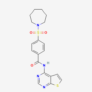 4-(azepan-1-ylsulfonyl)-N-(thieno[2,3-d]pyrimidin-4-yl)benzamide