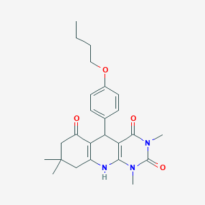 5-(4-butoxyphenyl)-1,3,8,8-tetramethyl-5,8,9,10-tetrahydropyrimido[4,5-b]quinoline-2,4,6(1H,3H,7H)-trione