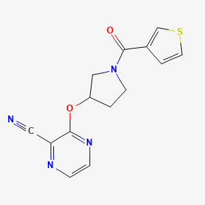 3-((1-(Thiophene-3-carbonyl)pyrrolidin-3-yl)oxy)pyrazine-2-carbonitrile