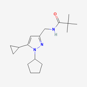 N-((1-cyclopentyl-5-cyclopropyl-1H-pyrazol-3-yl)methyl)pivalamide