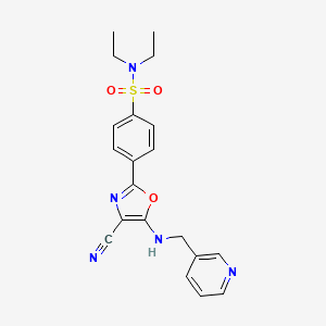 4-(4-cyano-5-((pyridin-3-ylmethyl)amino)oxazol-2-yl)-N,N-diethylbenzenesulfonamide