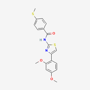 molecular formula C19H18N2O3S2 B2517460 N-(4-(2,4-dimethoxyphenyl)thiazol-2-yl)-4-(methylthio)benzamide CAS No. 896352-84-4