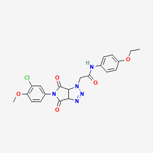 molecular formula C21H20ClN5O5 B2517462 2-[5-(3-chloro-4-methoxyphenyl)-4,6-dioxo-4,5,6,6a-tetrahydropyrrolo[3,4-d][1,2,3]triazol-1(3aH)-yl]-N-(4-ethoxyphenyl)acetamide CAS No. 1052606-82-2