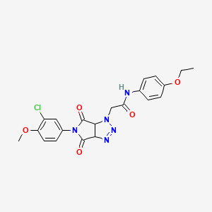 molecular formula C21H20ClN5O5 B2517462 2-[5-(3-chloro-4-methoxyphenyl)-4,6-dioxo-1H,3aH,4H,5H,6H,6aH-pyrrolo[3,4-d][1,2,3]triazol-1-yl]-N-(4-ethoxyphenyl)acetamide CAS No. 1052606-82-2