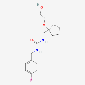 molecular formula C16H23FN2O3 B2517464 1-(4-Fluorobenzyl)-3-((1-(2-hydroxyethoxy)cyclopentyl)methyl)urea CAS No. 2309774-02-3