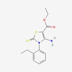 Ethyl 4-amino-3-(2-ethylphenyl)-2-sulfanylidene-1,3-thiazole-5-carboxylate