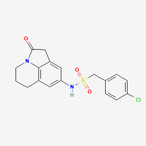 molecular formula C18H17ClN2O3S B2517472 1-(4-氯苯基)-N-(2-氧代-2,4,5,6-四氢-1H-吡咯并[3,2,1-ij]喹啉-8-基)甲磺酰胺 CAS No. 1209714-94-2
