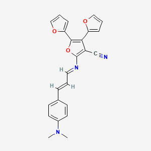 2-({3-[4-(Dimethylamino)phenyl]-2-propenylidene}amino)-4,5,bis-(2-furyl)-3-furonitrile