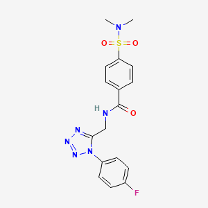 molecular formula C17H17FN6O3S B2517477 4-(N,N-dimethylsulfamoyl)-N-((1-(4-fluorophenyl)-1H-tetrazol-5-yl)methyl)benzamide CAS No. 941922-32-3