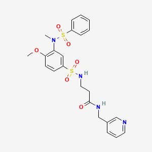 3-(4-methoxy-3-(N-methylphenylsulfonamido)phenylsulfonamido)-N-(pyridin-3-ylmethyl)propanamide