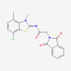 (Z)-N-(7-chloro-3,4-dimethylbenzo[d]thiazol-2(3H)-ylidene)-2-(1,3-dioxoisoindolin-2-yl)acetamide