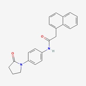 molecular formula C22H20N2O2 B2517493 2-(萘-1-基)-N-(4-(2-氧代吡咯烷-1-基)苯基)乙酰胺 CAS No. 925611-70-7
