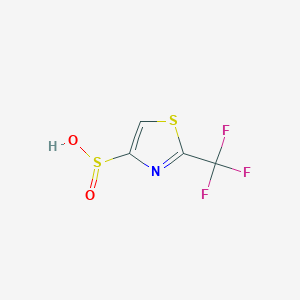 molecular formula C4H2F3NO2S2 B2517499 2-(Trifluoromethyl)thiazole-4-sulfinic acid CAS No. 2155852-55-2