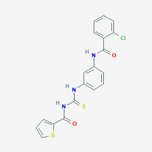 molecular formula C19H14ClN3O2S2 B251750 2-chloro-N-[3-({[(2-thienylcarbonyl)amino]carbothioyl}amino)phenyl]benzamide 