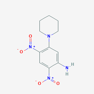 molecular formula C11H14N4O4 B2517500 2,4-Dinitro-5-(piperidin-1-yl)anilina CAS No. 897544-63-7