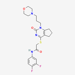 N-(3,4-difluorophenyl)-2-((1-(3-morpholinopropyl)-2-oxo-2,5,6,7-tetrahydro-1H-cyclopenta[d]pyrimidin-4-yl)thio)acetamide