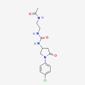 N-(2-(3-(1-(4-chlorophenyl)-5-oxopyrrolidin-3-yl)ureido)ethyl)acetamide