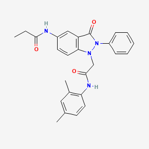 N-(1-(2-((2,4-dimethylphenyl)amino)-2-oxoethyl)-3-oxo-2-phenyl-2,3-dihydro-1H-indazol-5-yl)propionamide